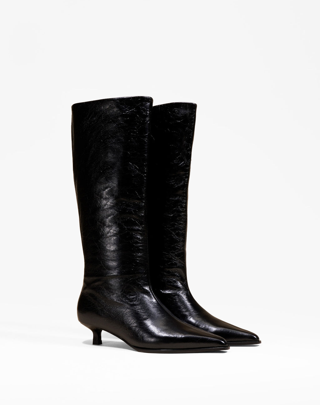 BOTTES A PETIT TALON ET BOUT POINTU VIVIENNE CRINKLED
