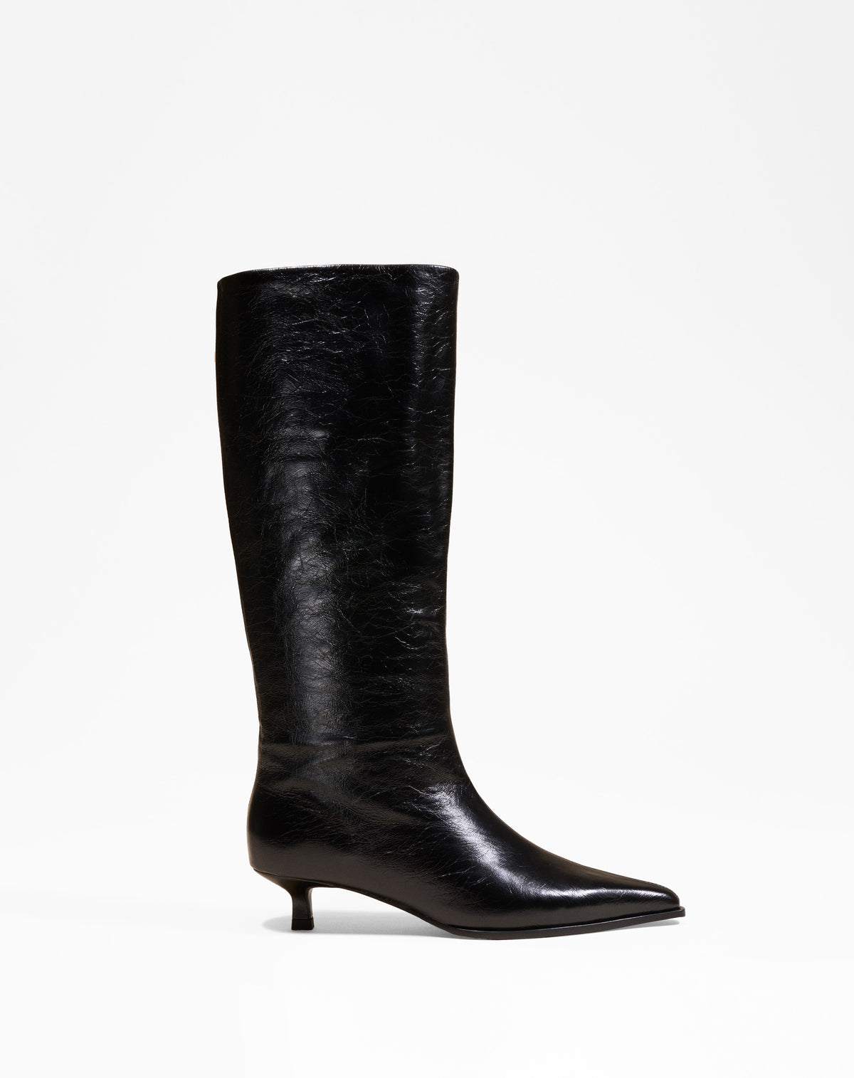 VIVIENNE CRINKLED SHOES WITH A SMALL HEEL AND POINTED TOE
