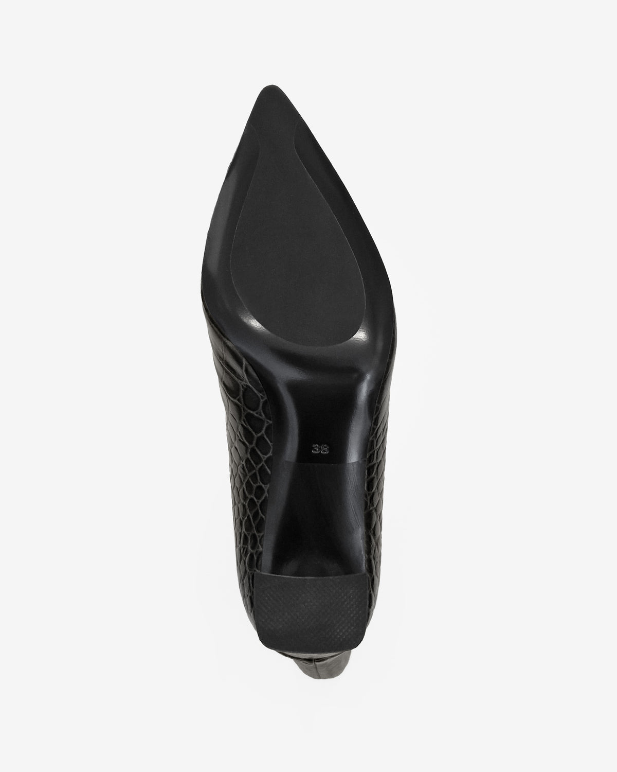 WASSILY BLACK CROCODILE-EVIDED HIGH-HEEL BOOTS