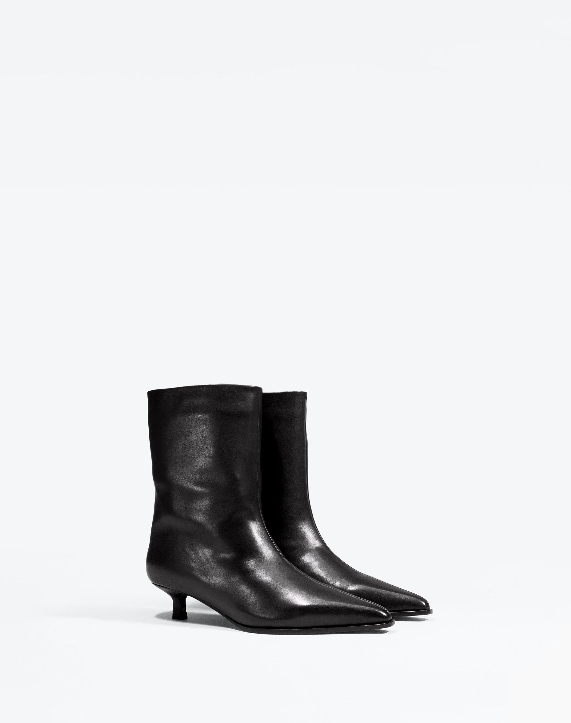 BOTTINES A PETIT TALON ET BOUT POINTU WRIGHT BLACK