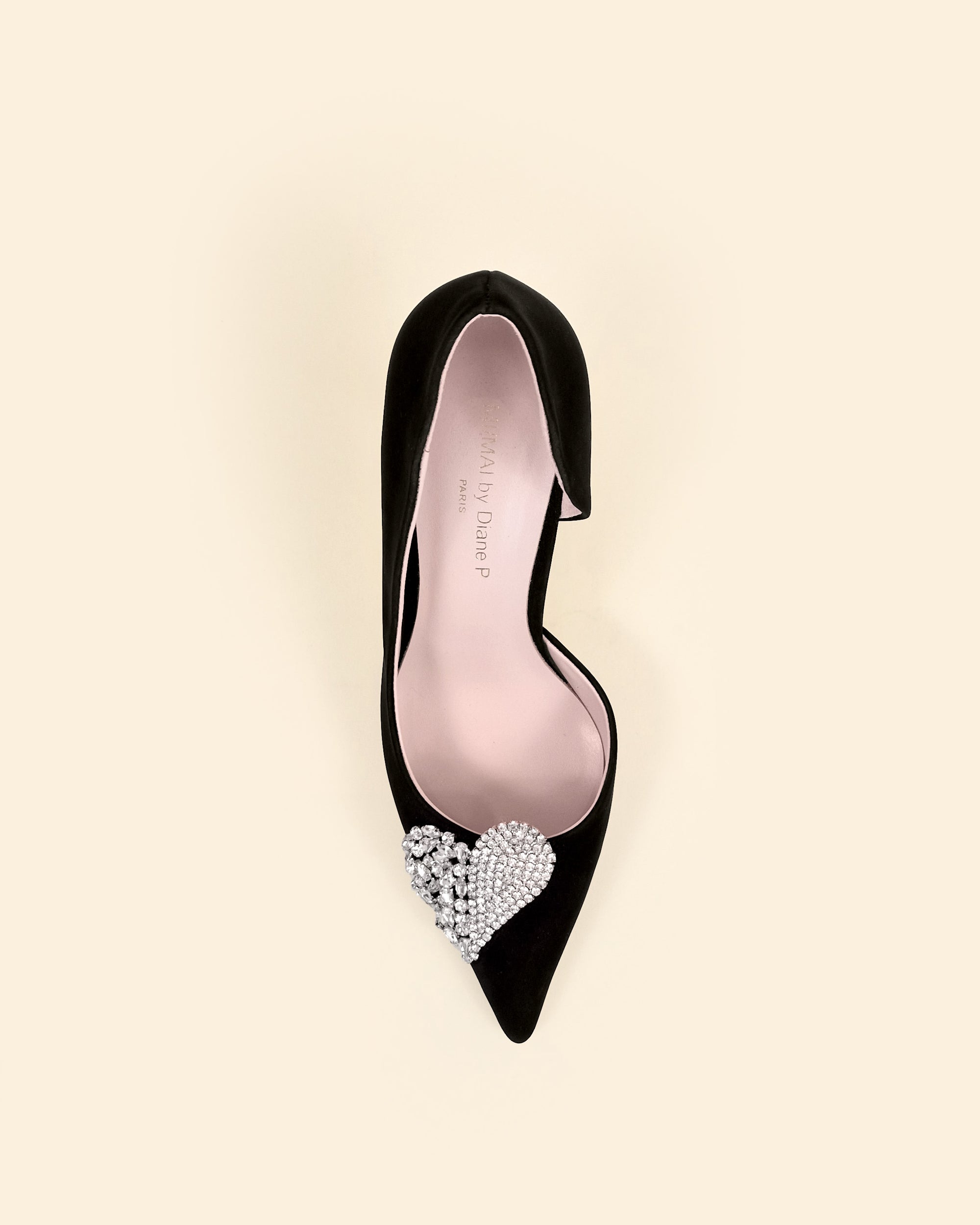 Escarpins à bout pointu et coeur strassé Bellagio by Diane Perreau