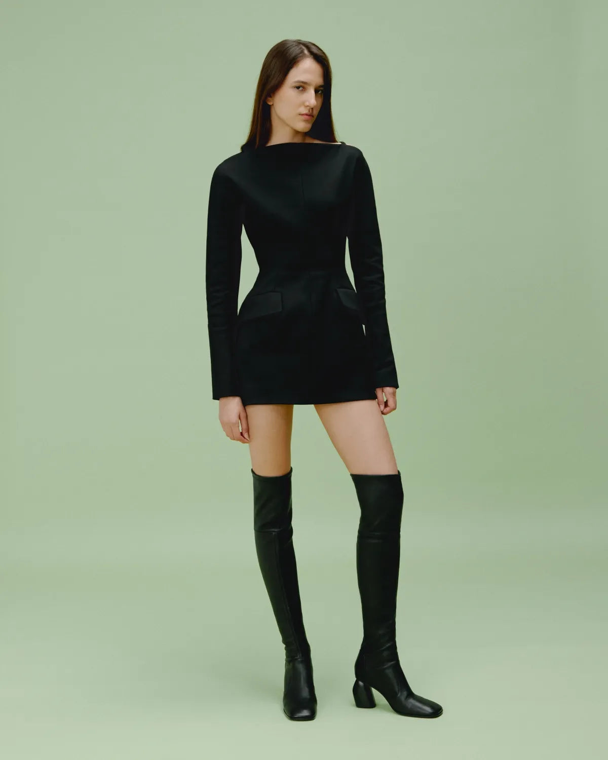 Cuissardes à talon haut Gae High Black Lamb