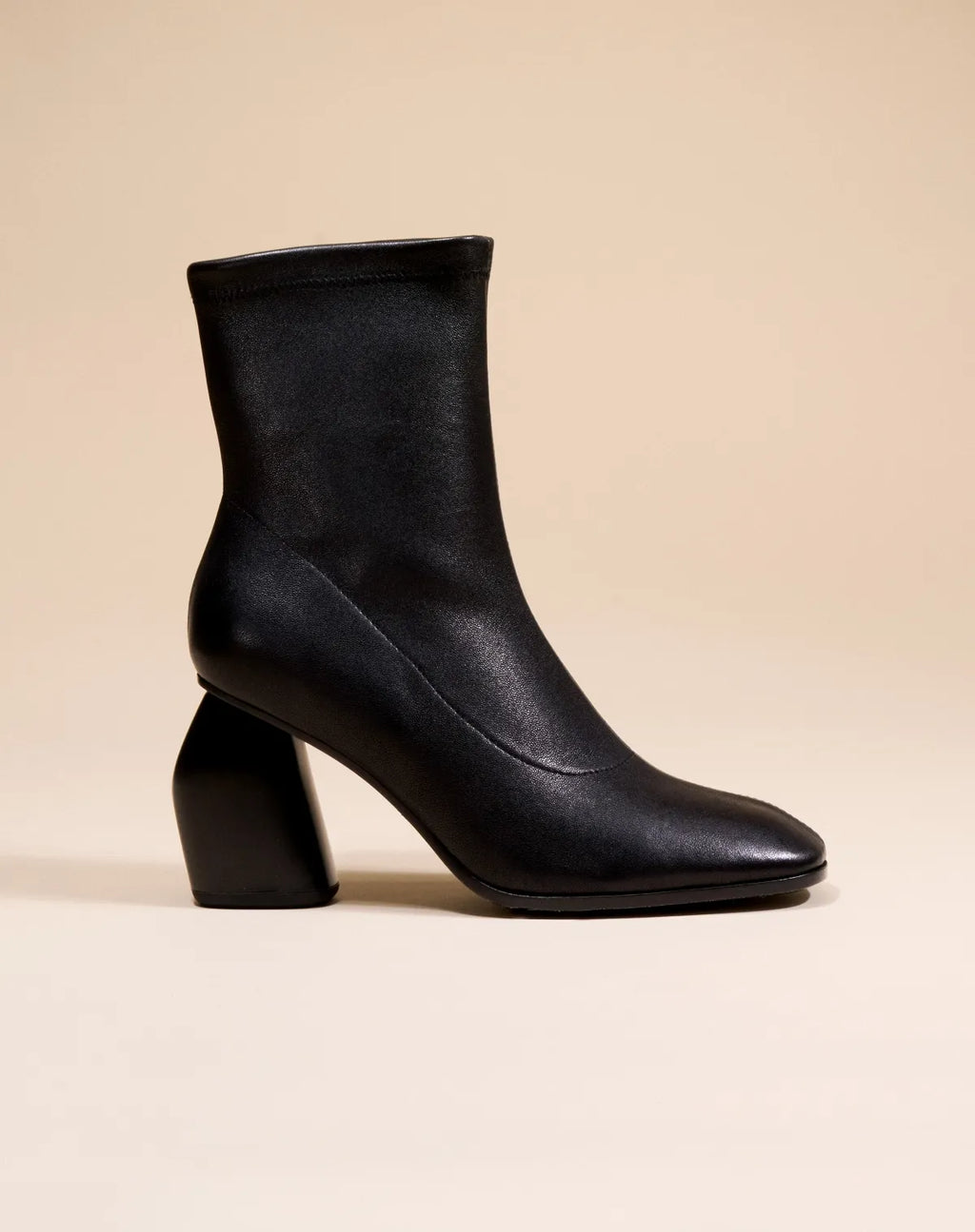 RASMUS HIGH BLACK LAMB SQUARE-TOE HIGH HEEL ANKLE BOOTS