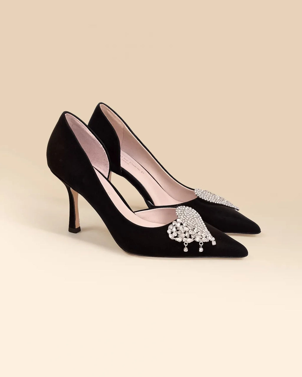 Escarpins à bout pointu et coeur strassé Bellagio by Diane Perreau