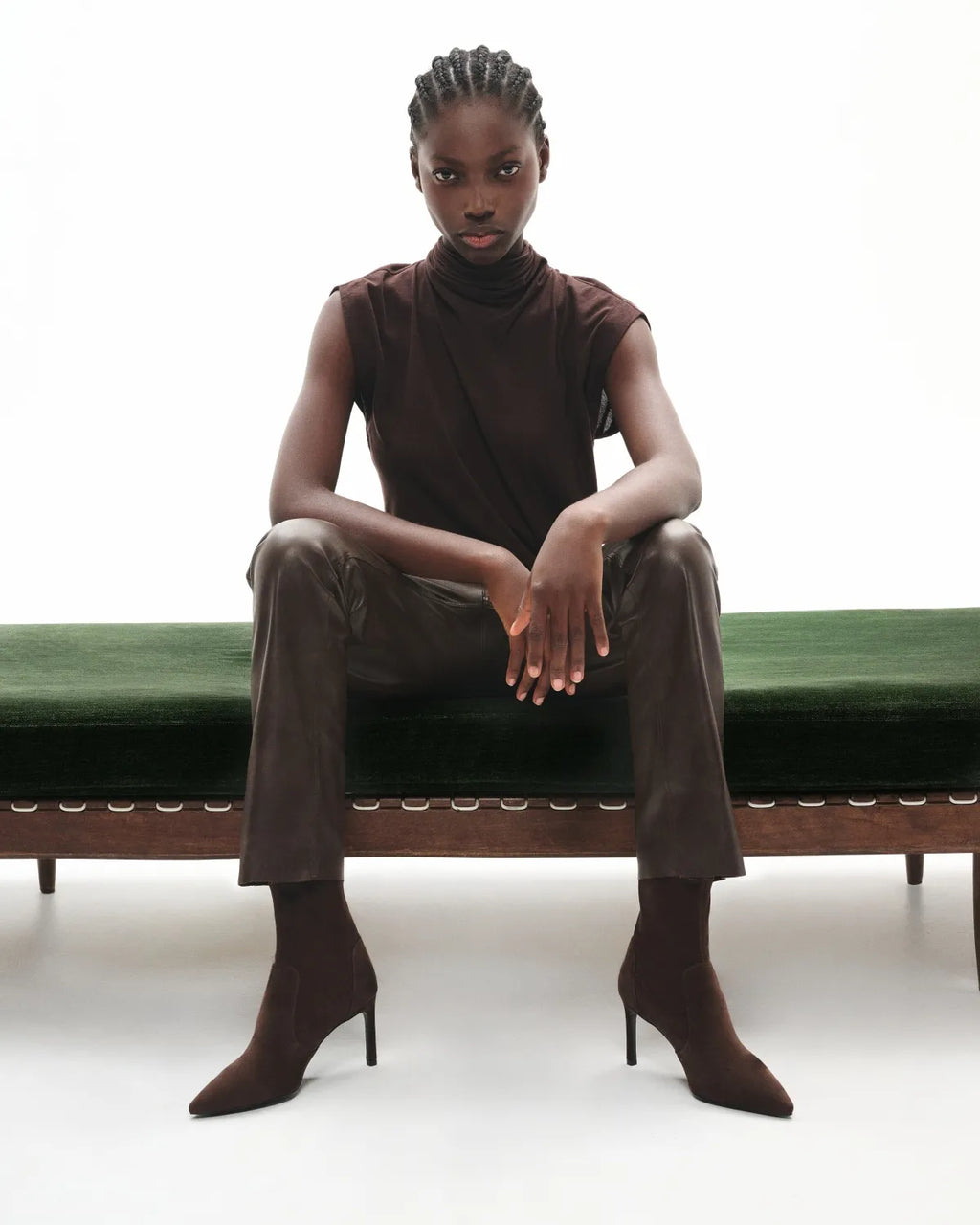 Bottines à talon et bout pointu Ophelia Chocolate