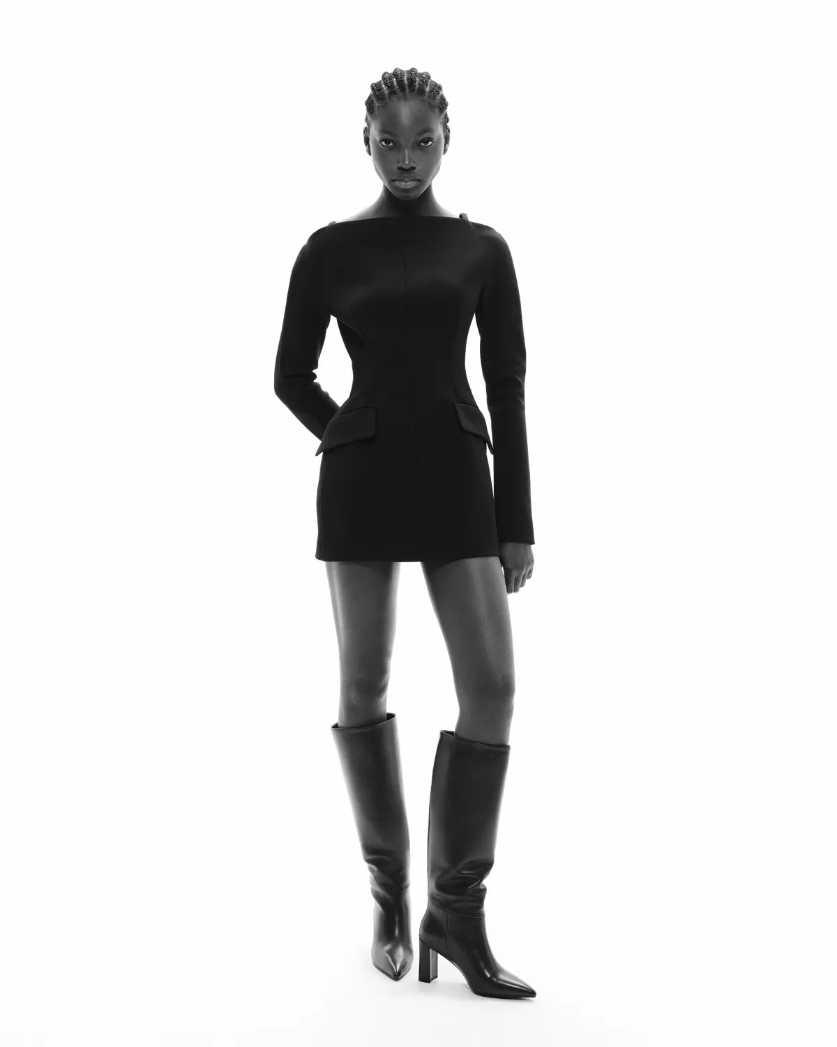 BOTTES NOIRES A TALON LARGE TRACEY BLACK