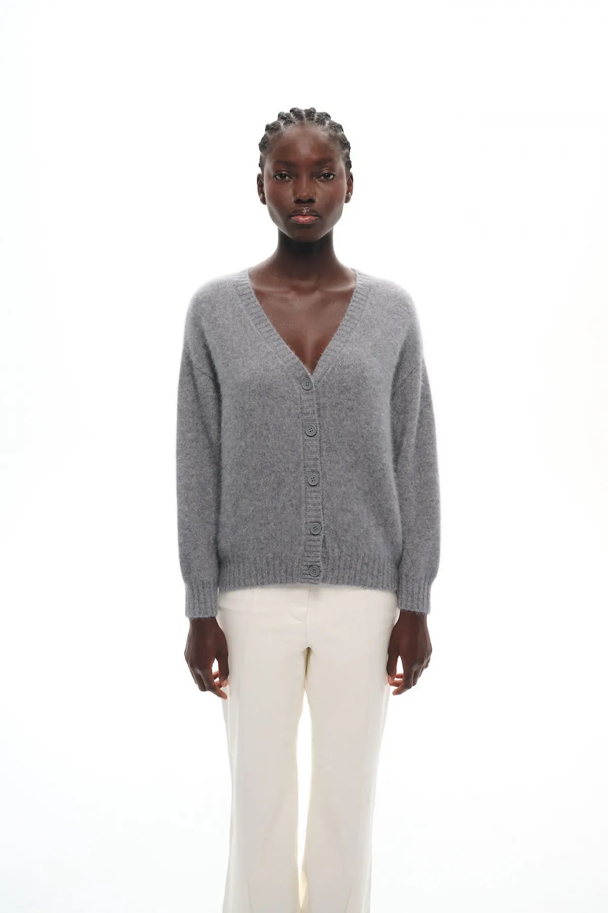 CARDIGAN EN MAILLE DE RACCOON CARMI GREY