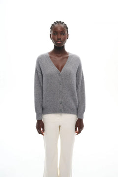 CARDIGAN EN MAILLE DE RACCOON CARMI GREY