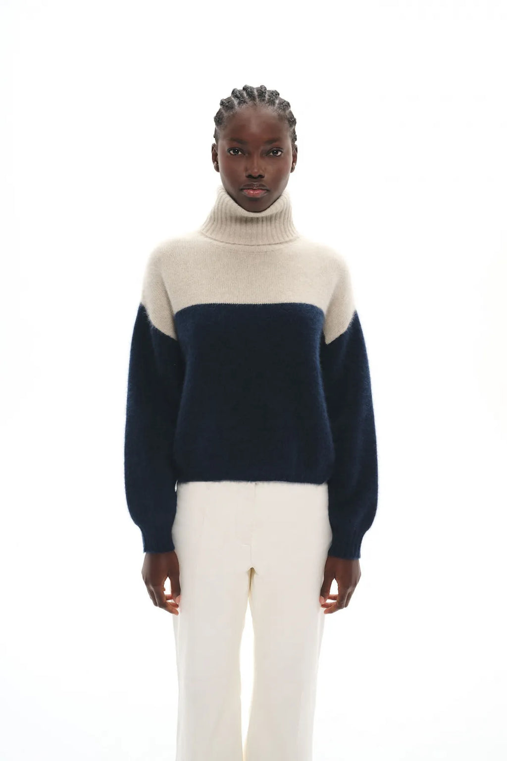 PULL EN MAILLE DE RACOON SOLAL NAVY GREY