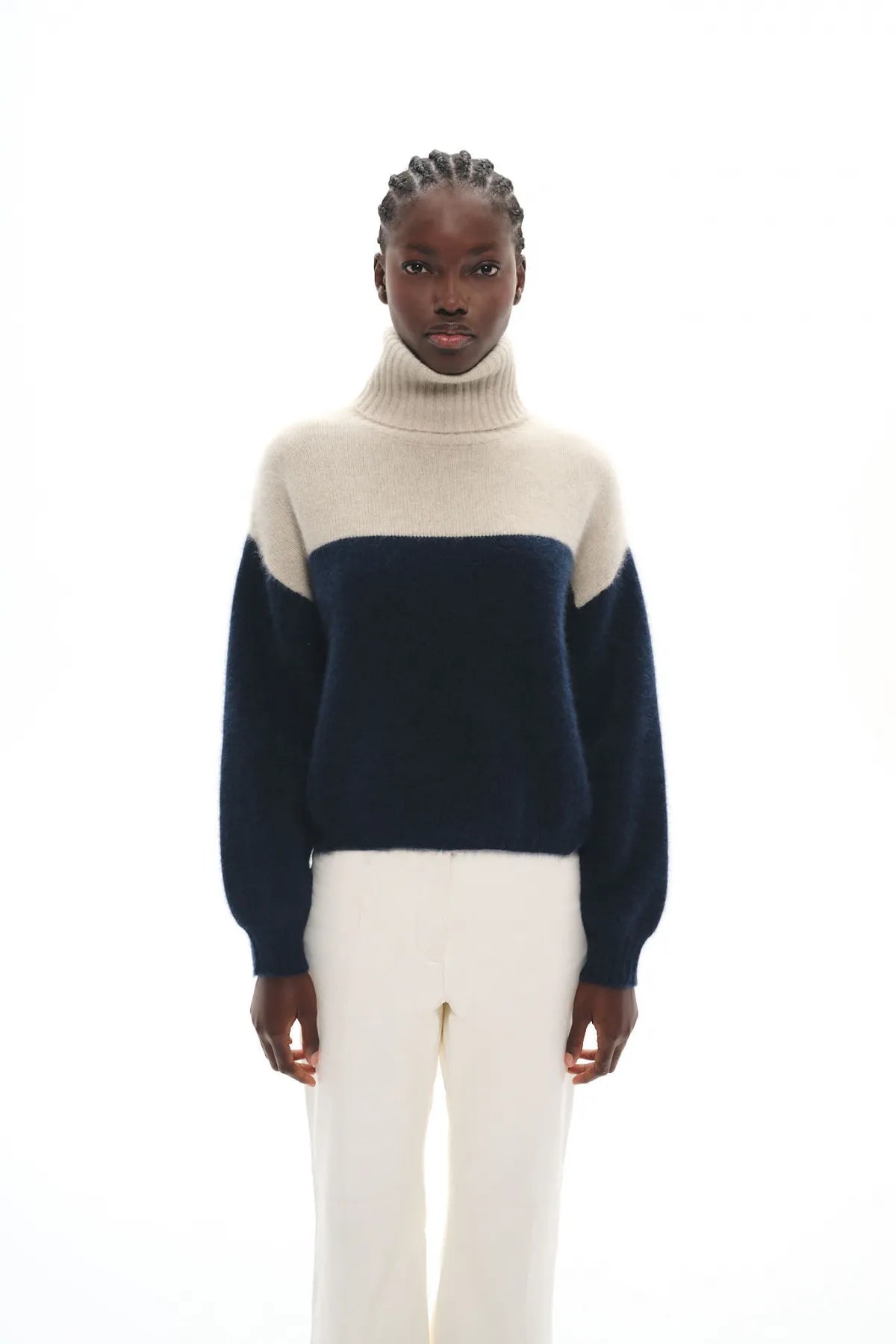 PULL EN MAILLE DE RACOON SOLAL NAVY GREY