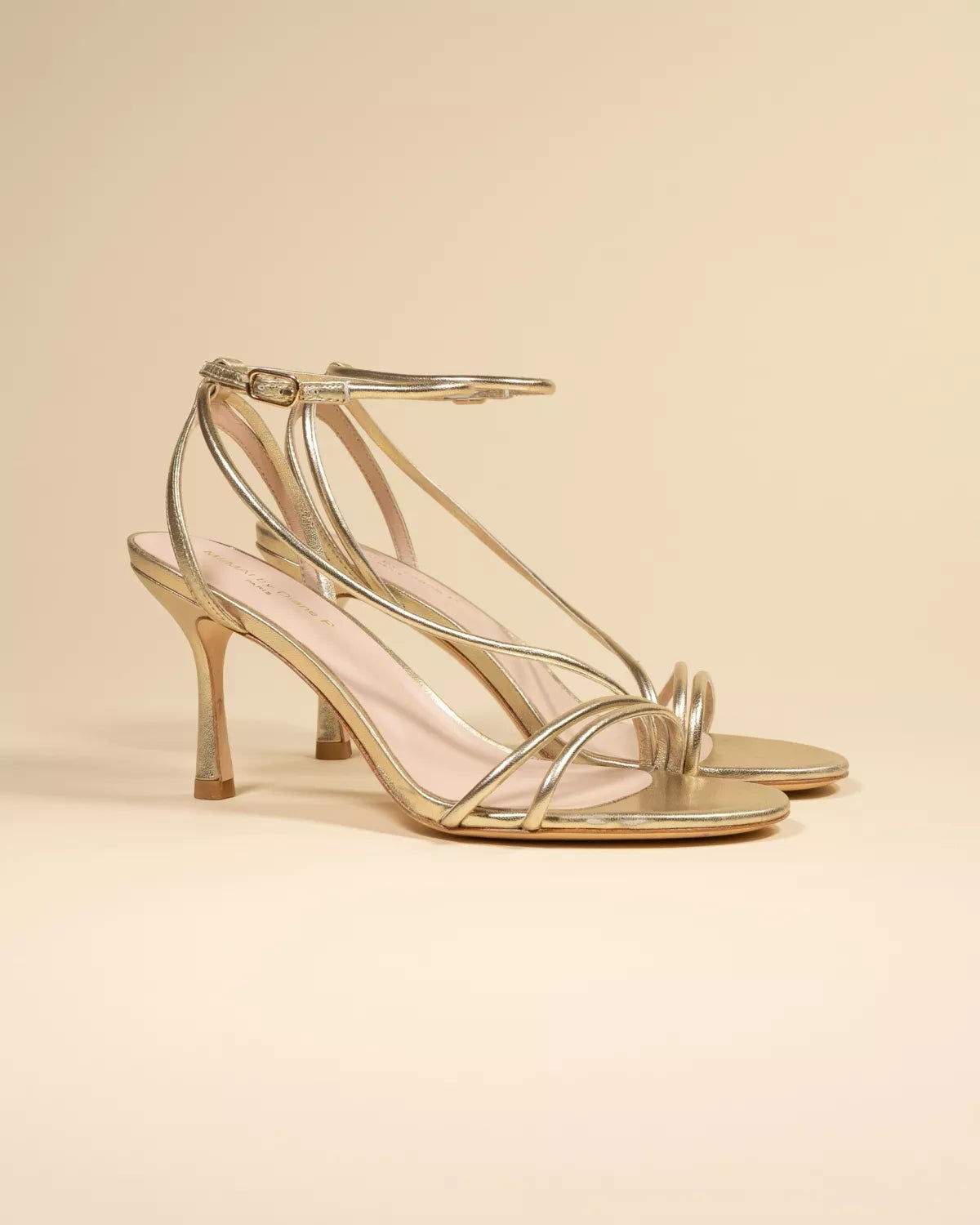 Sandales à talons hauts Cagliari Gold by Diane Perreau