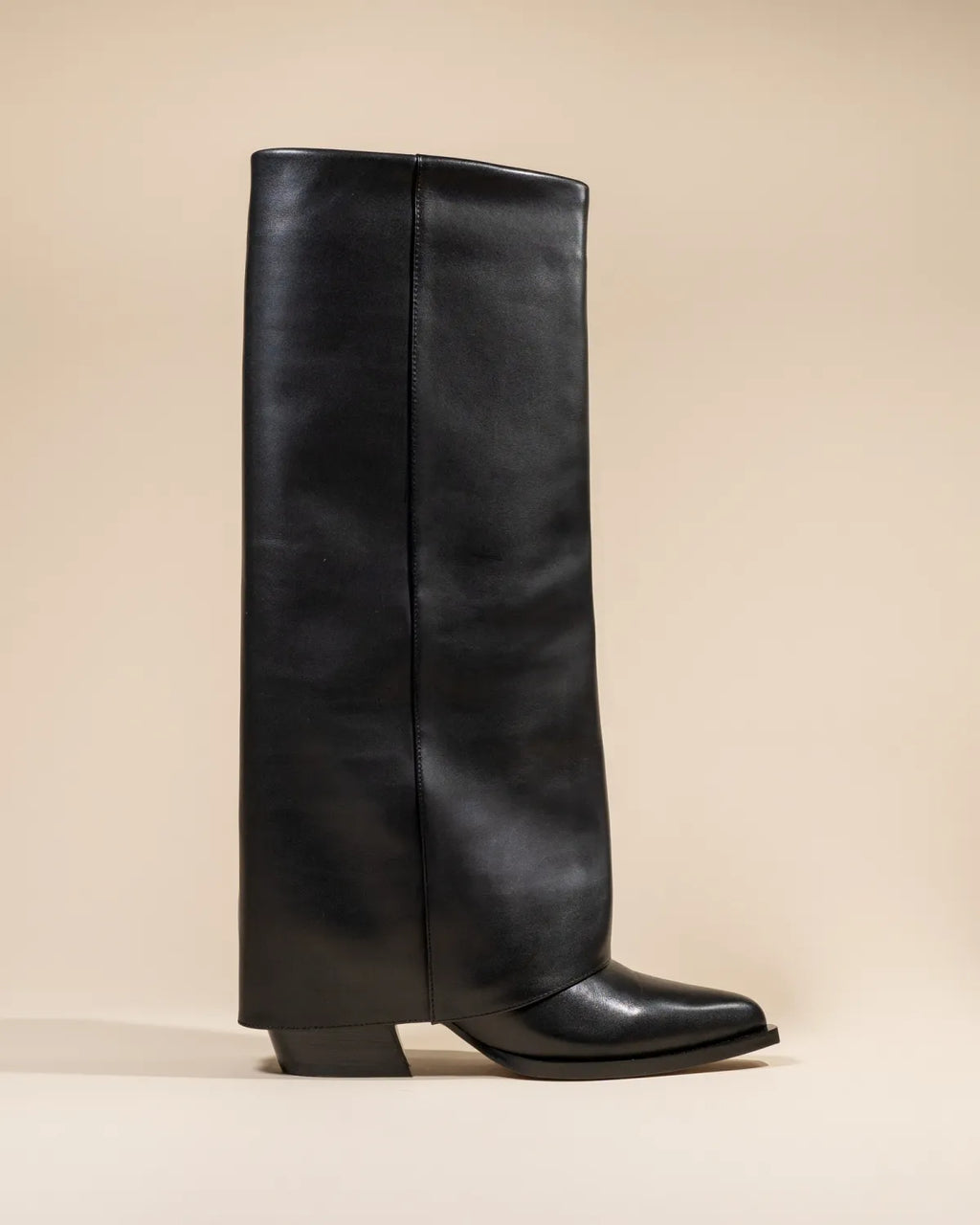 BOTTES A REVERS EN CUIR NOIR JOAN BACK