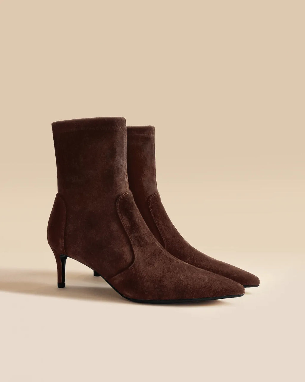 Ophelia Low Chocolate pointed-toe ankle boots